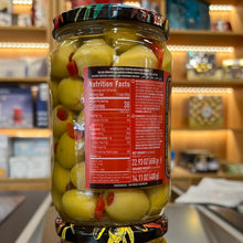 Load image into Gallery viewer, MARMARABIRLIK GREEN OLIVES 4XL W PEPPER 400GR GLASS (141-160)
