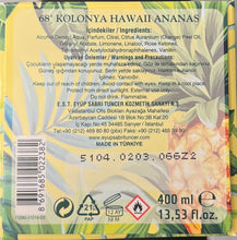 Load image into Gallery viewer, EYUP SABRI TUNCER HAWAII PINEAPPLE COLOGNE, 68* , 400ml
