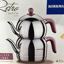 Load image into Gallery viewer, KORKMAZ RETRO TEA POT SET A195
