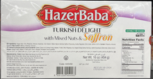Load image into Gallery viewer, Hazerbaba Turkish Delight w/Mixed Nuts &amp; Saffron 454gr
