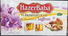 Load image into Gallery viewer, Hazerbaba Turkish Delight w/Mixed Nuts &amp; Saffron 454gr
