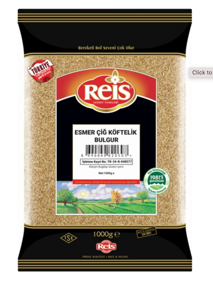 Reis Esmer Cig Koftelik Bulgur 1kg