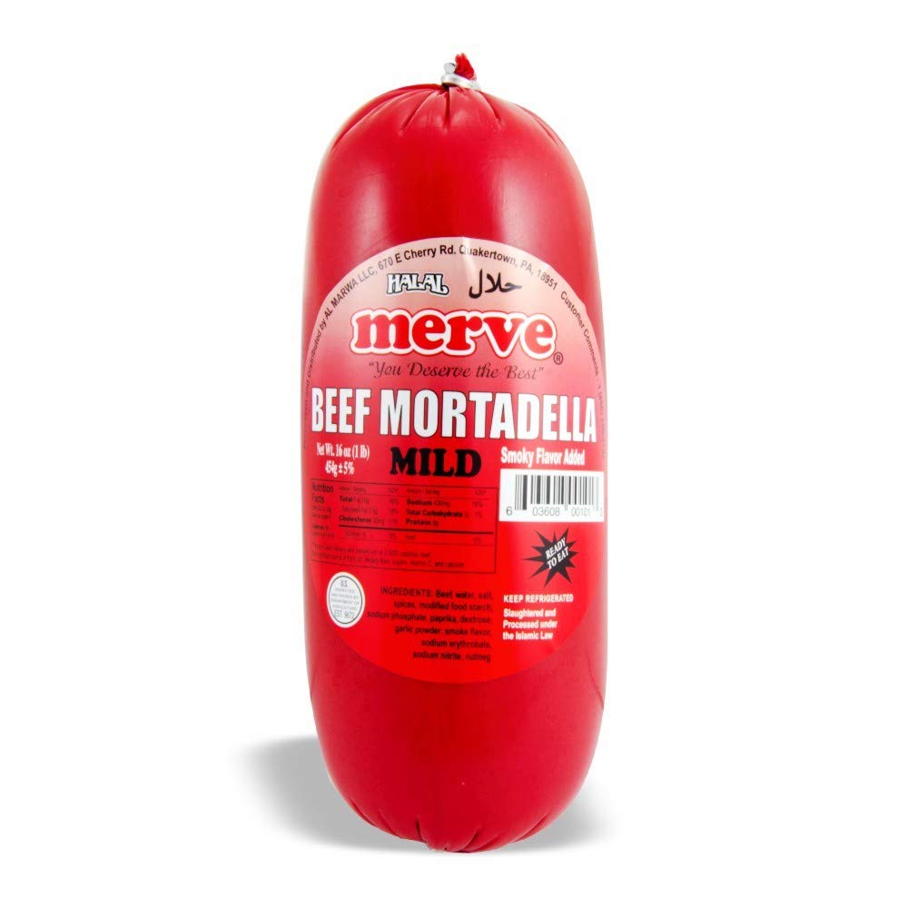 MERVE BEEF MORTADELLA 1lb (Pack of 12)