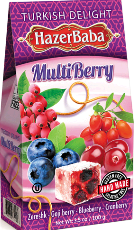 HAZERBABA MULTIBERRY TURKISH DELIGHT 100GR