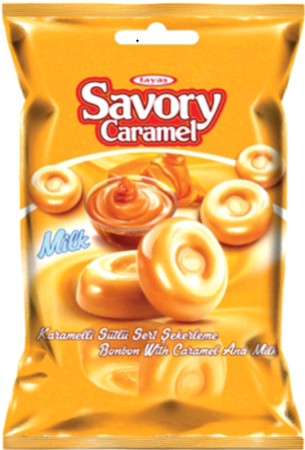 TAYAS SAVORY CARAMEL CANDY 90GR BAG