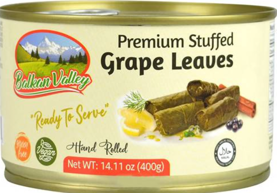 BALKAN VALLEY PREMIUM STUFFED GRAPE LEAVES 400GR