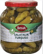 Load image into Gallery viewer, BERRAK GHERKIN PICKLES (SALATALIK TURSUSU) NO:2 1600g GLASS
