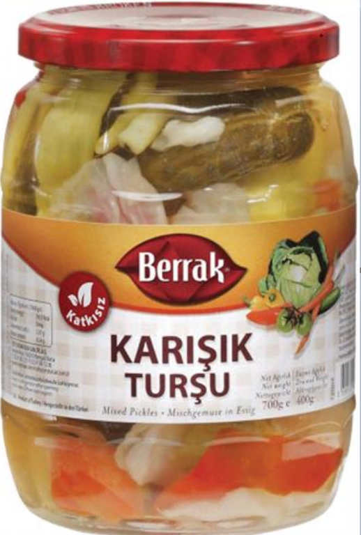 BERRAK MIXED PICKLES 720ML GLASS