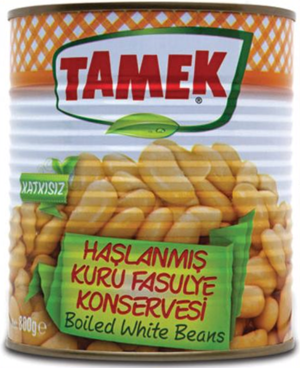 TAMEK BOILED WHITE BEANS 800GR CAN