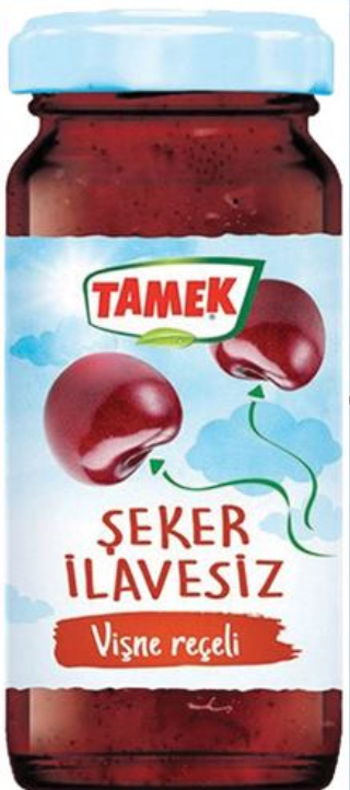 TAMEK SUGAR FREE SOUR CHERRY JAM 290GR GLASS