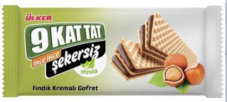 ULKER 9 KAT TAT HAZELNUT WAFER W/STEVIA 118GR