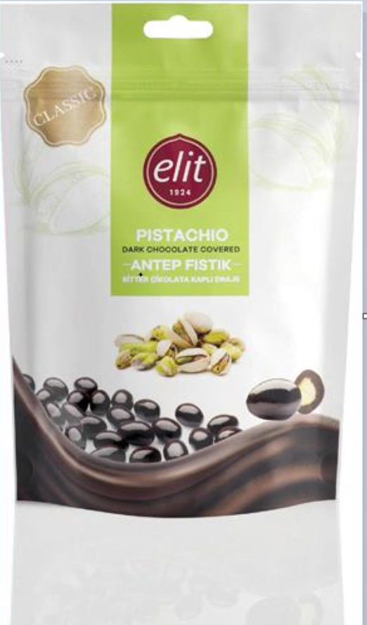 ELIT DARK CHOCOLATE COVERED PISTACHIO DRAGE 125GR